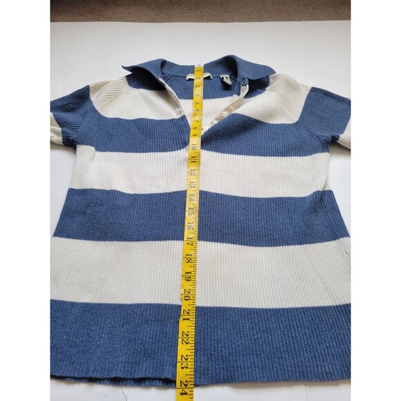 Marsh Landing By Amanda Smith Collared Long Sleeve Striped Sweater Size M Preppy - Picture 10 of 10